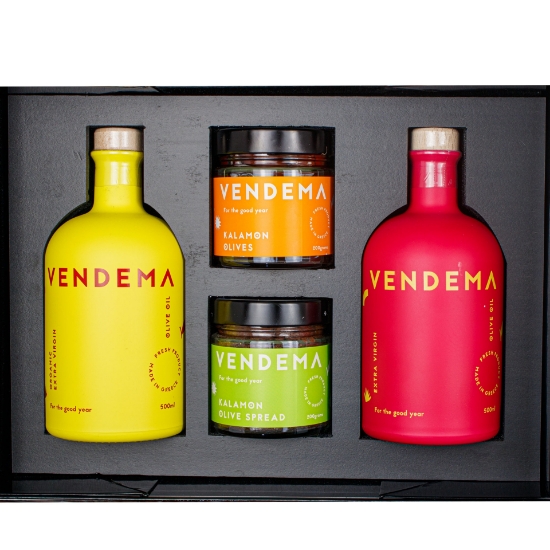Taste of Royalty: Luxury Box with Organic EVOO, Paste & Olives (Vendema)